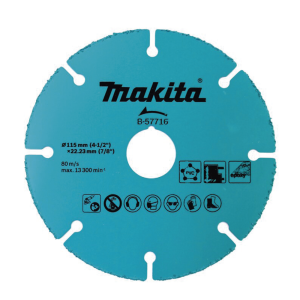 Disco de carburo de tugsteno 4 1/2" multi-material para esmeriladora, Ideal para Yeso y Epóxicos.
