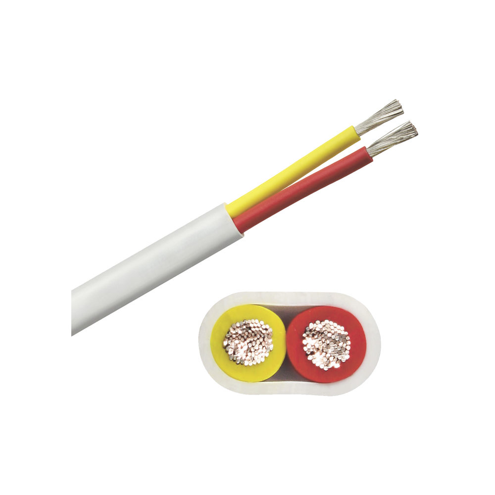 Rollo de cable plano grado marino calibre 10, de 2 conductores (rojo y amarillo) de 500 pies (152.4 m).