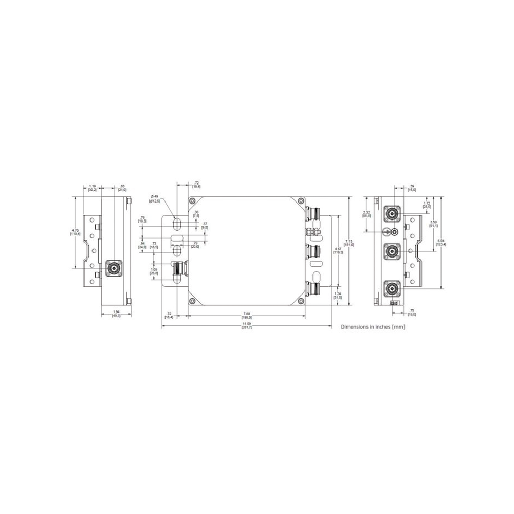 TRIPLEXOR 600+700/PCS/AWS 50W -161dBc 4.3-10 IP67 . - Image 2