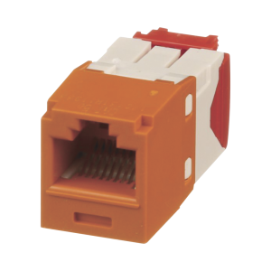 Conector Jack RJ45 Estilo TG, Mini-Com, Categor?a 5e, de 8 Posiciones y 8 Cables, Color Naranja