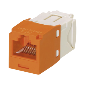 Conector Jack RJ45 Estilo TG, Mini-Com, Categor?a 6, de 8 Posiciones y 8 Cables, Color Naranja