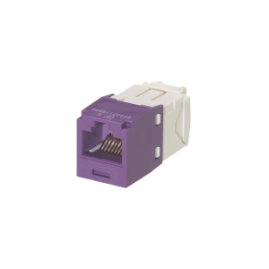 Conector Jack RJ45 Estilo TG, Mini-Com, Categor?a 6, de 8 Posiciones y 8 Cables, Color Violeta
