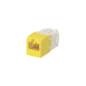 Conector Jack RJ45 Estilo TG, Mini-Com, Categor?a 6, de 8 Posiciones y 8 Cables, Color Amarillo
