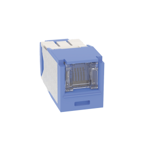 Conector Jack RJ45 Estilo TG con Ventana, Mini-Com, Categor?a 6A, de 8 Posiciones y 8 Cables, Color Azul