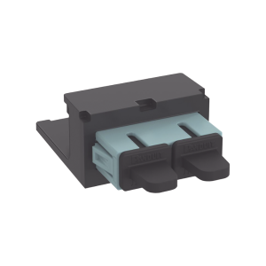 M?dulo Acoplador SC Duplex, para Fibra ?ptica Multimodo OM3/OM4, Tipo Mini-Com, Color Aqua