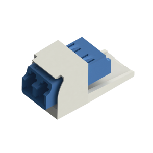 M?dulo Acoplador LC Duplex, para Fibra ?ptica Monomodo OS1/OS2, Tipo Mini-Com, Color Blanco Mate