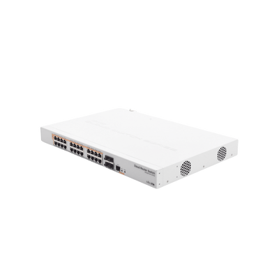 CRS328-24P-4S+RM - 24 port Gigabit Ethernet router/switch with four 10Gbps SFP+ (CRS328-24P-4S+RM)