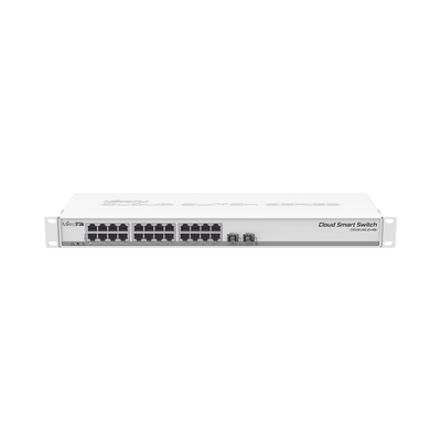 Cloud Smart Switch, 24 puertos Gigabit, 2 puertos SFP+ SwitchOS (CSS326-24G-2S+RM)