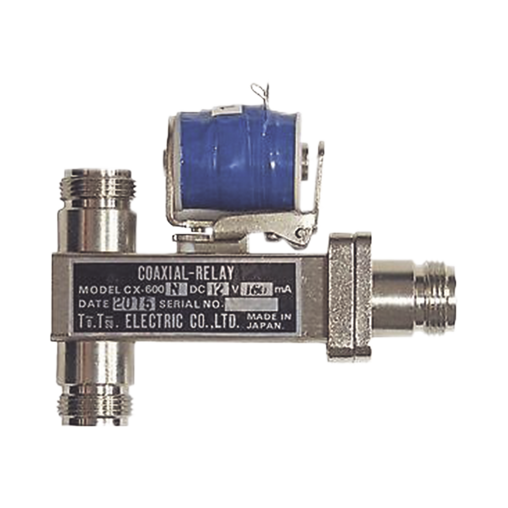Relevador Coaxial para Antena SPDT, 10-14 Vcc (12 Vcc Nom.), 160 mA, 500 Watt a 1 GHz.