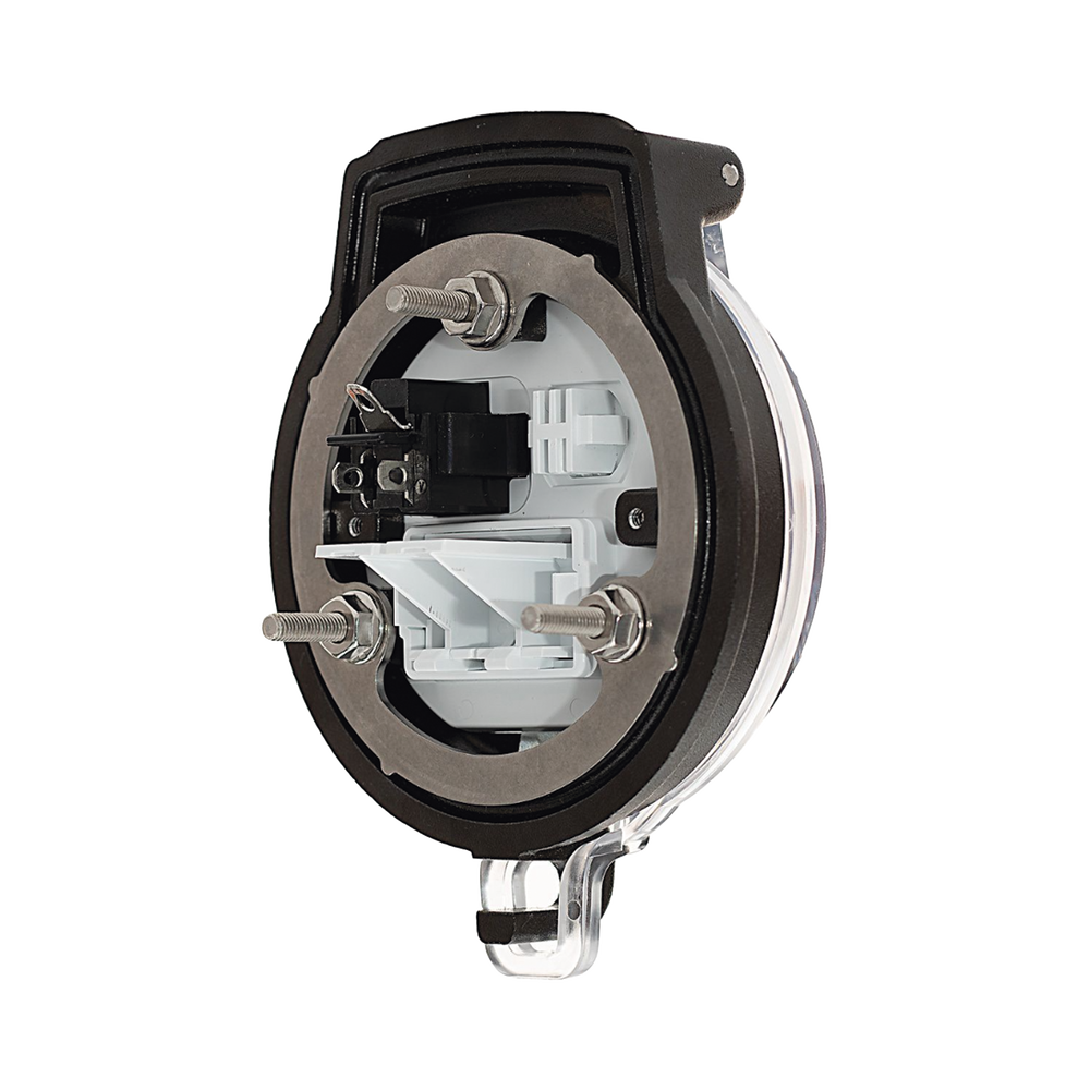 Dispositivo Circular de Puertos de Acceso a Datos, Con Dos Espacios Para Módulos Mini-Com y Un Receptáculo NEMA 5-15R, Protección IP66, de 3" de Diámetro - Image 3