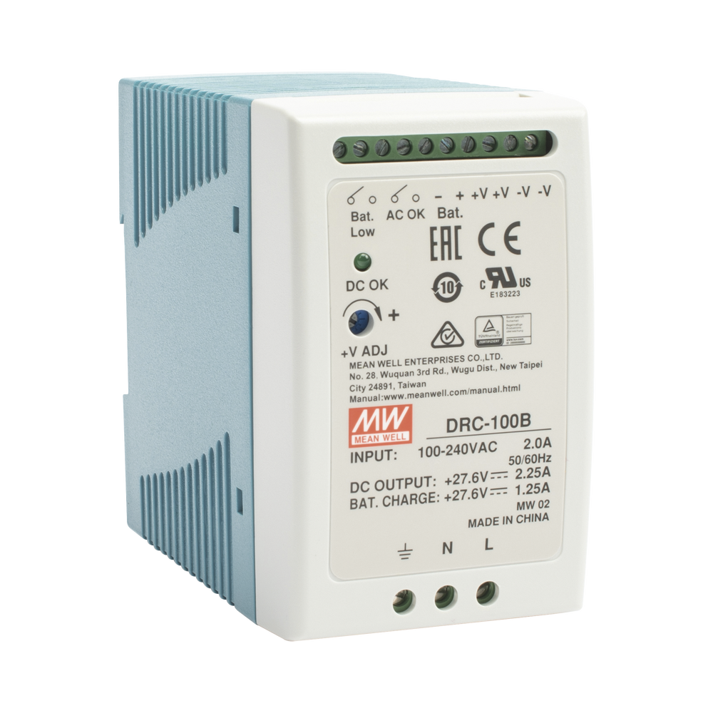 Fuente de poder Riel Din 24V, 100W con Cargador de Bateria - Image 3