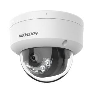Domo IP 4 Megapixel / Lente 2.8 mm / Dual Light (30 mts IR + 30 mts Luz Blanca) / Micrófono Integrado / Antivandálico IK08 / ACUSENSE Lite / Exterior IP67 / H.265 / PoE / ONVIF / Micro SD (DS-2CD1143G2-LIUF)