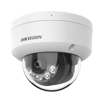 Domo IP 4 Megapixel / Lente 2.8 mm / Dual Light (30 mts IR + 30 mts Luz Blanca) / Micrófono Integrado / Antivandálico IK08 / ACUSENSE Lite / Exterior IP67 / H.265 / PoE / ONVIF / Micro SD (DS-2CD1143G2-LIUF)