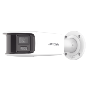 [FlexVu] [PROTECCIÓN ACTIVA] Bala IP Panorámica 8 Megapixel (4K) / 2 Lentes 4 mm (180°) / Imagen a Color 24/7 (ColorVu) / PoE / WDR 130° / IP67 / ACUSENSE / Luz Estroboscópica y Alarma Audible / 40 mts Luz Blanca / Micro SD
