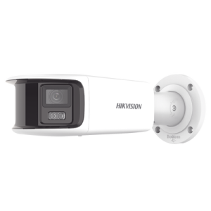 [FlexVu] [PROTECCIÓN ACTIVA] Bala IP Panorámica 8 Megapixel (4K) / 2 Lentes 4 mm (180°) / Imagen a Color 24/7 (ColorVu) / PoE / WDR 130° / IP67 / ACUSENSE / Luz Estroboscópica y Alarma Audible / 40 mts Luz Blanca / Micro SD (DS-2CD2T87G2-PLSU/SL(C))