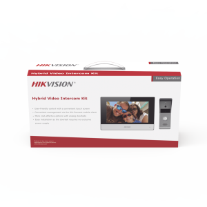Kit de Videoportero Analógico de Metal / IP a 4 Hilos con Función de Llamada a App Hik-Connect / Monitor se Conecta a Internet por Cable o WiFi y por 4 Hilos al Frente de Calle  IP65 / Expandible a Mas Equipos
