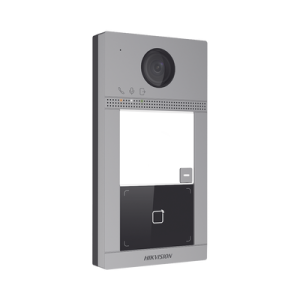 Videoportero IP 2 Megapixel / Llamada y Apertura Remota desde App Hik-Connect / PoE / Exterior IP65 + Antivandalico IK08 / 1 Departamento / Apertura con Tarjeta / Soporta 2 Puertas y hasta 6 Monitores (DS-KV8113-WME1(C))