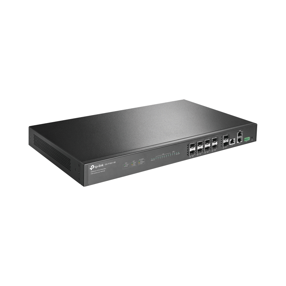 Deltra Stream - OLT de 8 Puertos GPON / Conexión Hasta 1,024 ONUs / 1 Puerto Gigabit RJ45 Uplink / 2 Puertos SFP+ 10GbE Uplink / Fuentes Redundantes AC-AC (incluidas) / Administración desde la Nube Sin Costo (DPMS)