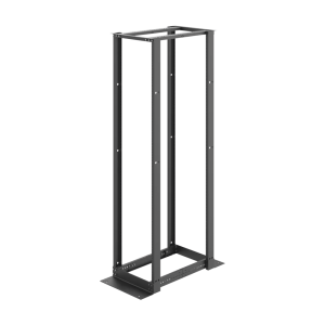 Rack de Cuatro Postes Estándar de 19", Rieles Numerados y Roscados #12-24, Profundidad Ajustable de 450 a 1050 mm, 45 Unidades de Rack, Color Negro