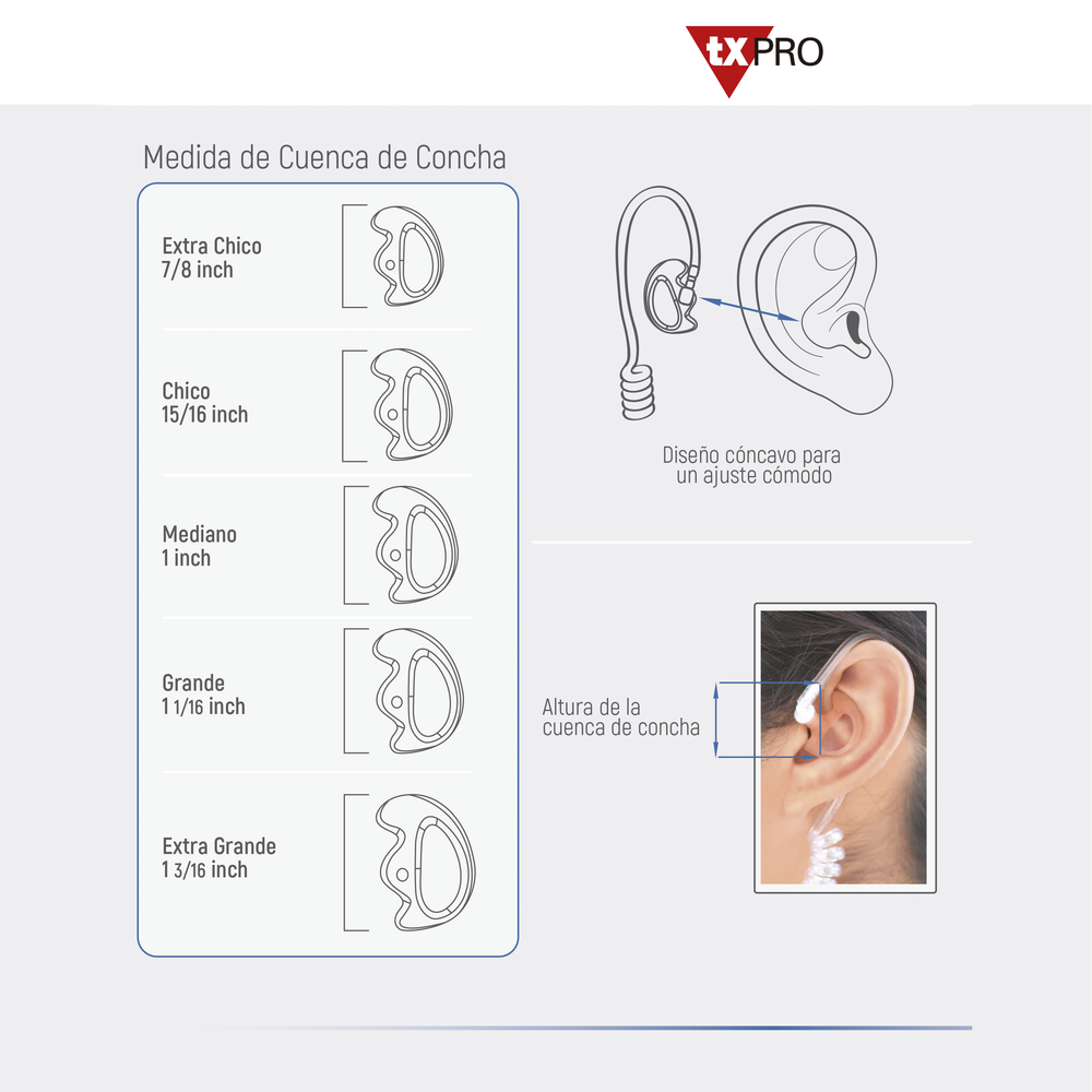 Auricular de oido abierto transparente hipoalergenico mediano - Image 2