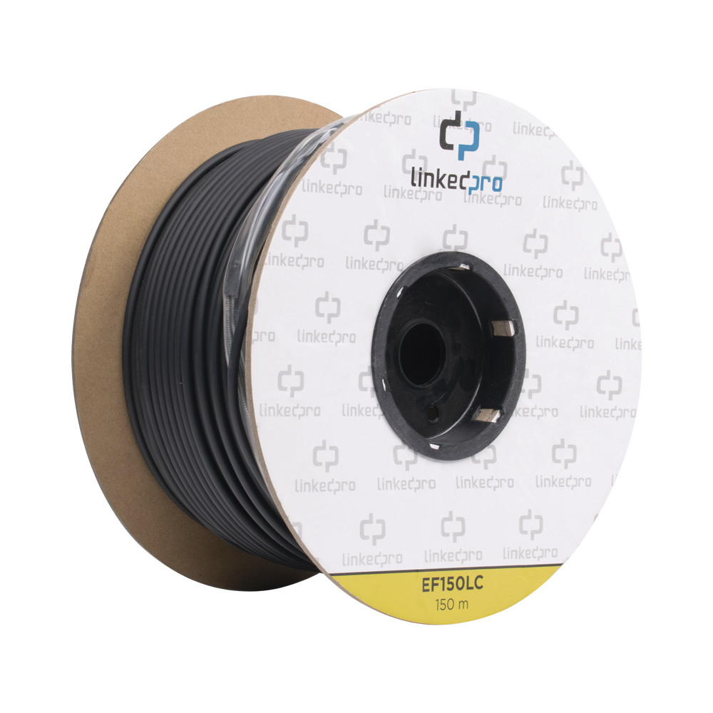 Carrete de Fibra ?ptica Monomodo con Conectores LC-LC Duplex, Reforzada con Kevlar, de 150 Metros (492.13 Pies), Para Instalaciones Subterr?neas por Tuber?a
