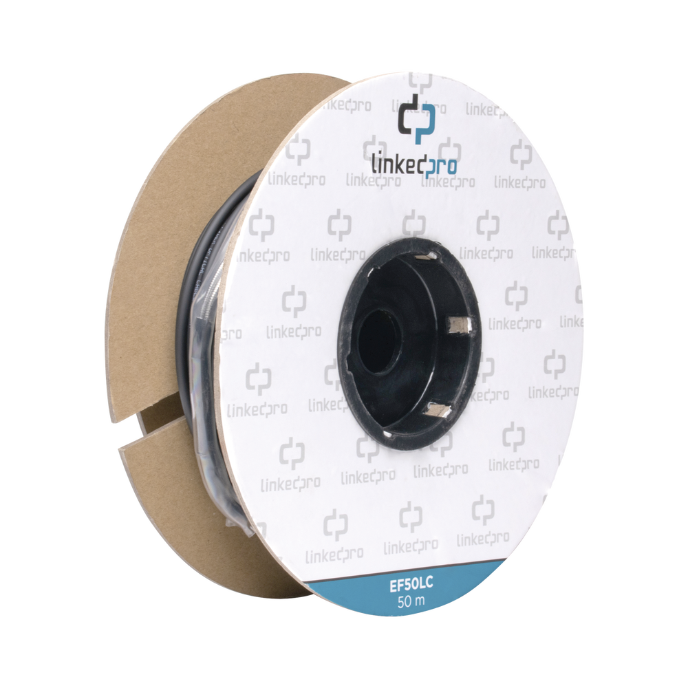 Carrete de Fibra ?ptica Monomodo con Conectores LC-LC Duplex, Reforzada con Kevlar, de 50 Metros (164.04 Pies), Para Instalaciones Subterr?neas por Tuber?a