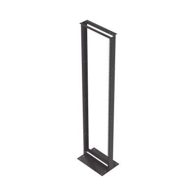 Rack de 2 Postes, Estándar 19", 45 Unidades, Fabricado en Acero, Base "L" para Anclar a Piso. (EIRL-5545)