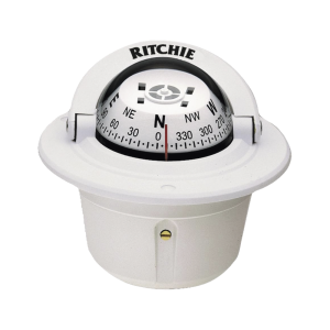 Brújula de Navegación Maritima Serie Explorer / Montaje Empotrado / Color Blanco / 2 3/4" (70 mm) Dial Directo / Iluminación Nocturna Verde / Imanes DirectiveForce / Montaje 3.75" (9.53 cm) / Compensadores Internos / Constru