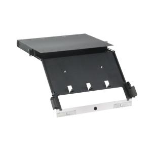 Panel de Distribuci?n de Fibra ?ptica, Acepta 4 Placas FAP o FMP, Bandeja Deslizable e Inclinable Hacia Abajo, Hasta 96 Fibras, Color Negro, 1UR