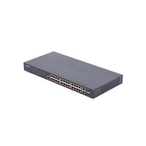 Switch administrable de 24 puertos 10/100TX PoE+ y 2 puertos combo TP/SFP Gigabit