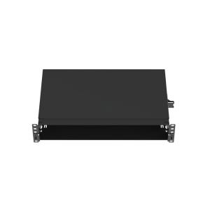Panel de Distribuci?n de Fibra ?ptica, Acepta 8 Casetes QuickNet o Placas FAP/FMP con Panel CFAPPBL2 (No Incluido), Bandeja Fija, Hasta 192 Fibras, Color Negro, 2UR