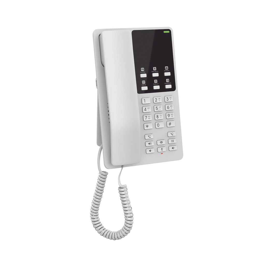 Teléfono IP Hotelero, 2 líneas SIP con 2 cuentas, codec Opus, IPV4/IPV6, color blanco, con gestión en la nube GDMS - Image 2