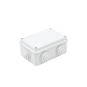 Caja Estanca de PVC Para Derivación y Conexión, 6 Entradas, Tapa Atornillada, 120x80x50 mm (Área interna), Uso Exterior IP55, Material que no Propaga el Fuego y Libre de Hálogenos