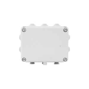Caja de derivación de PVC Auto-extinguible con 10 entradas, tapa atornillada, 190 x 140 x 70 MM, Para Exterior (IP55)