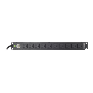Multicontacto Horizontal (PDU) de 10 Contactos (NEMA 5-15R) Rack 19" 1UR. Voltaje Entrada/Salida: 120Vca/15A (HTCM-1U-10C)
