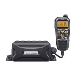 Radio Marina VHF / 25W de Potencia / Clase D DSC Integrado / IPX7 Submersible / Interfaz NMEA 0183