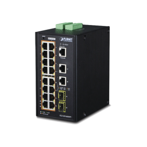 Switch Industrial Administrable 16 puertos 10/100/1000 T 802.3at PoE + 2 Puertos 10/100/1000 T + 2 puertos 100/1000 X SFP