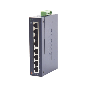 Switch Industrial No Administrable de 8 Puertos Gibabit 10/100/1000T, Diseñado para Montaje en Pared y Riel DIN