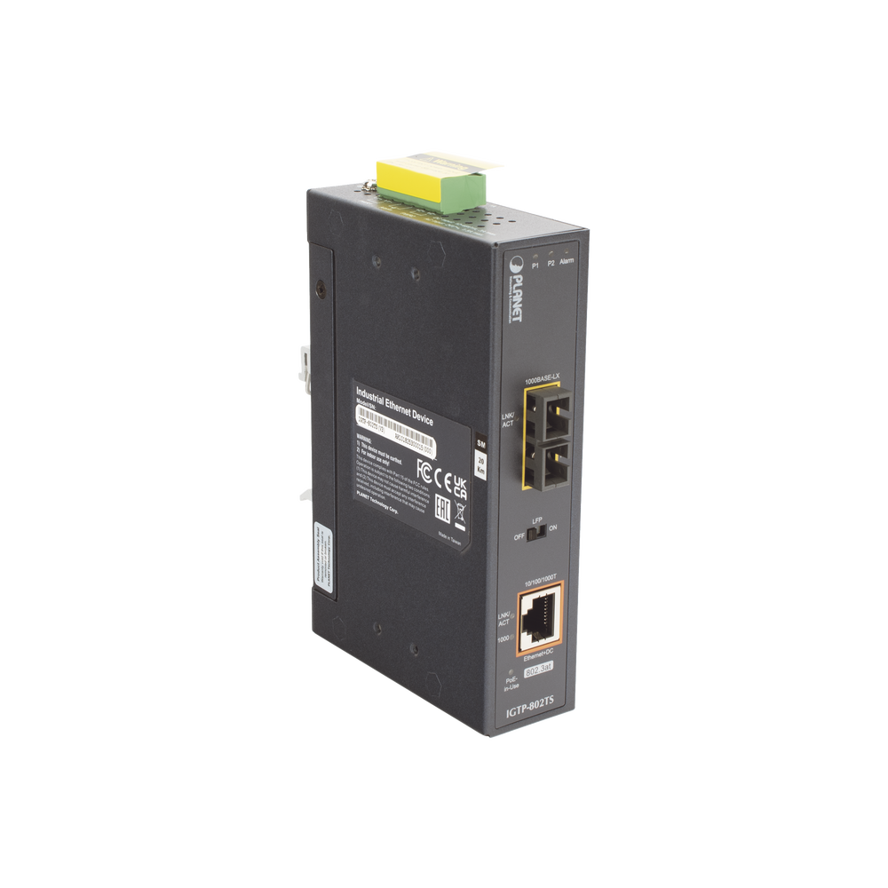 Convertidor de Medios Industrial PoE+ 1000BASE-LX a 10/100/1000BASE-T 802.3at (SC,SM) -20 km - Image 5