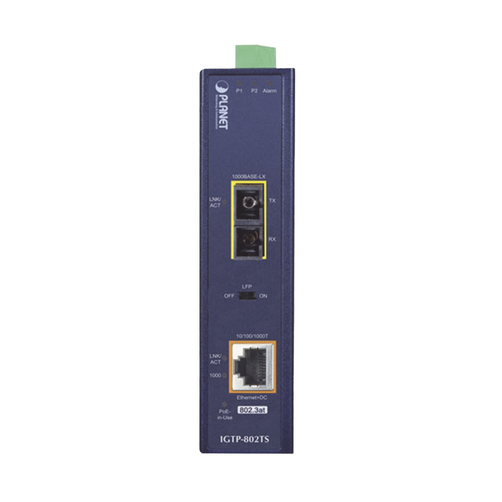 Convertidor de Medios Industrial PoE+ 1000BASE-LX a 10/100/1000BASE-T 802.3at (SC,SM) -20 km - Image 3