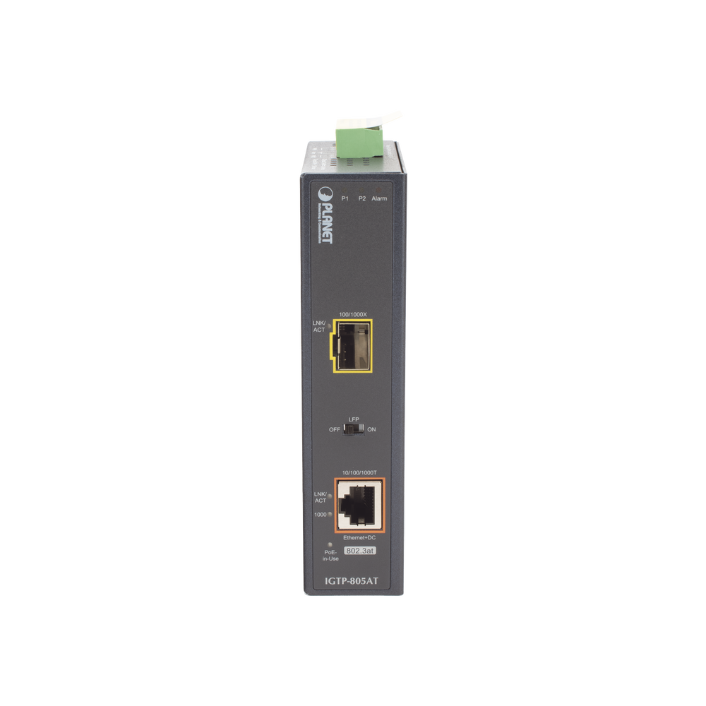 Convertidor de Medios PoE Industrial, Puerto SFP 1000BASE-SX/LX a Puerto RJ45 Gigabit con Salida PoE 802.3at (Hasta 30 W). - Image 5