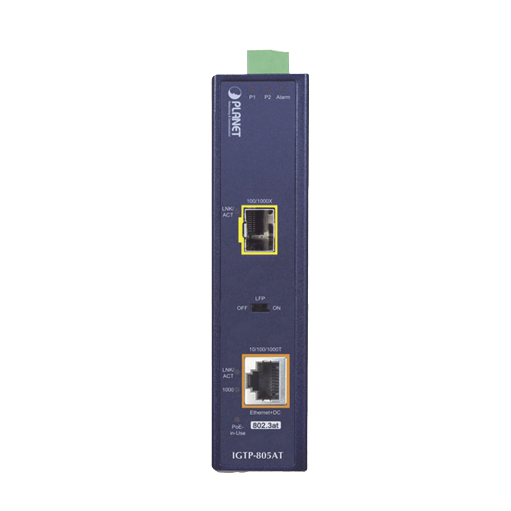 Convertidor de Medios PoE Industrial, Puerto SFP 1000BASE-SX/LX a Puerto RJ45 Gigabit con Salida PoE 802.3at (Hasta 30 W). - Image 3