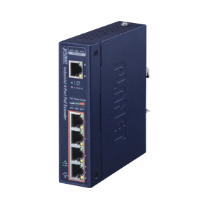 Extensor Industrial PoE, Entrada PoE 802.3 bt  y 4 Puertos de Salida Gigabit 802.3 af/at