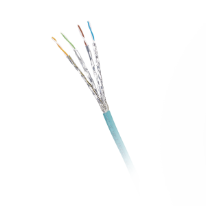 Bobina de Cable Blindado S/FTP Categor?a 6A, Uso Industrial con Resistencia al Aceite, Rayos UV y Abrasi?n, Multifilar (Flexible), Color Azul Cerceta, Bobina de 500 Metros (1640 Pies)