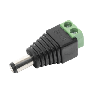 Adaptador Macho Tipo Jack de 3.5 mm (0.14 Pulgadas) Polarizado de 12 Vcc / Terminales Tipo Tornillo / Polarizado (+/-) / Ideal para Cámaras de Video Vigilancia (JR-52)