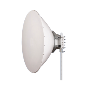 Antena direccional Alto Rendimiento / Parábola profunda para mayor aislamiento al ruido /6 ft / 4.9 a 6.4 GHz /  / Ganancia de 38 dBi / Soporte de acero inoxidable / Polaridad en 90 ° y 45 ° / Incluye montaje.