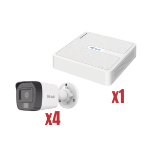 Kit IP 4Megapixel / NVR de 4 Canales con 4 Puertos PoE / 4 Cámaras IP Dual light con microfono