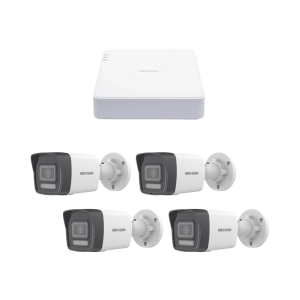 Kit IP 1080p (2 Megapixel) / NVR de 4 Canales con 4 Puertos PoE / 4 C?maras IP Bala ColorVu Lite y Motion Detection 2.0 / Micr?fono Integrado