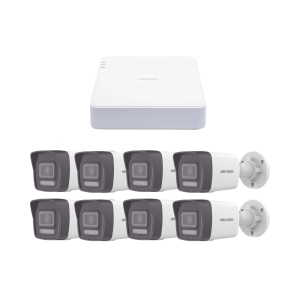 Kit IP 1080p (2 Megapixel) / NVR de 8 Canales con 8 Puertos PoE / 8 C?maras IP Bala ColorVu Lite y Motion Detection 2.0 / Micr?fono Integrado