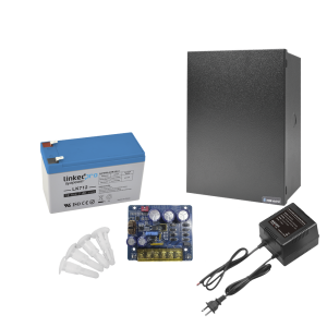 Kit con fuente PLB3 con salida de 12 Vcc a 4 Amper, incluye transformador y batería de 12 V a 7 Amper